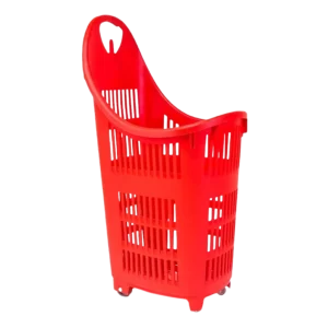 carrito de supermercado de 4 ruedas color rojo