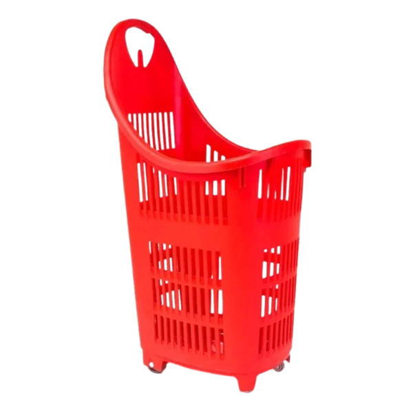 carrito de supermercado de 4 ruedas color rojo