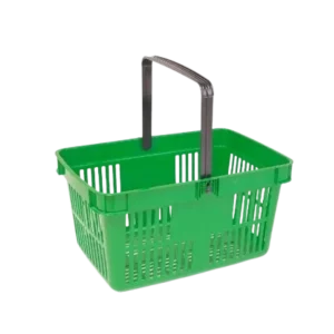 canasto plástico de supermercado manija simple color verde