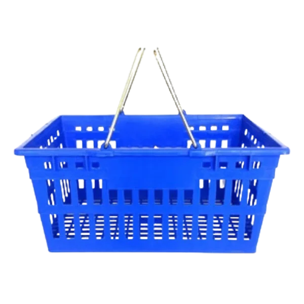 canasto supermercado manija doble color azul