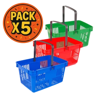 Canasto Supermercado Manija Simple x 5 Unidades