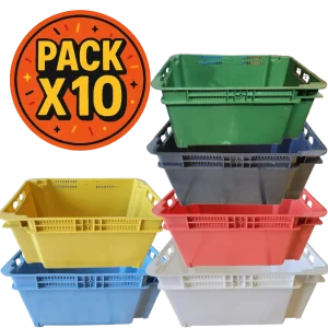 Canasto Embutible Apilable Ciego x 10 Unidades